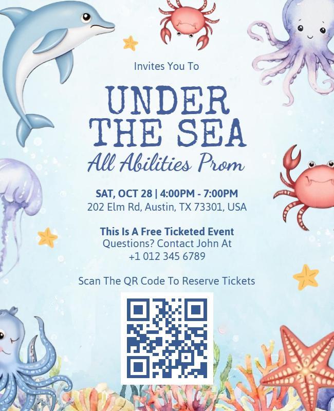 Under the Sea Marine Prom Event Flyer Template