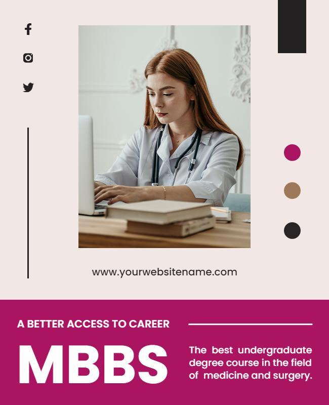 Undergraduate Medicine and Surgery Course Flyer Template