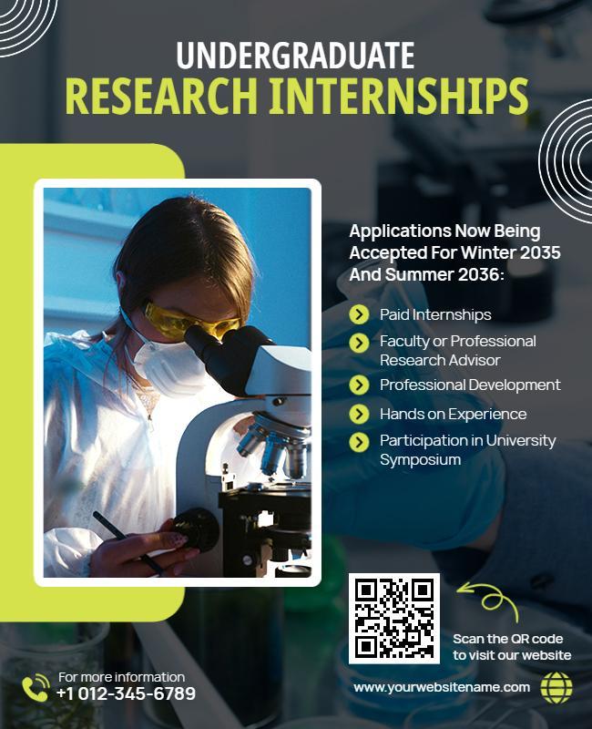 Undergraduate Research Internship Program Flyer Template