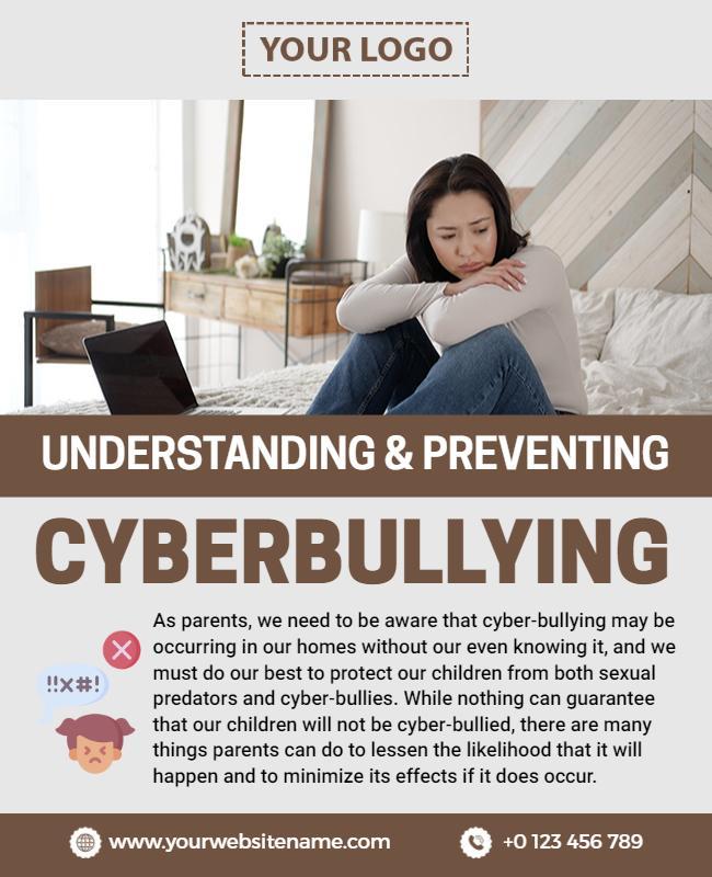 Understanding and Preventing Cyberbullying Awareness Flyer Template