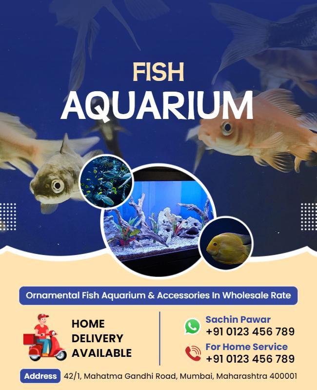 Underwater Aesthetic Fish Aquarium Services Poster Template