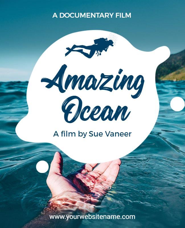 Underwater Exploration Amazing Ocean Documentary Film Poster Template