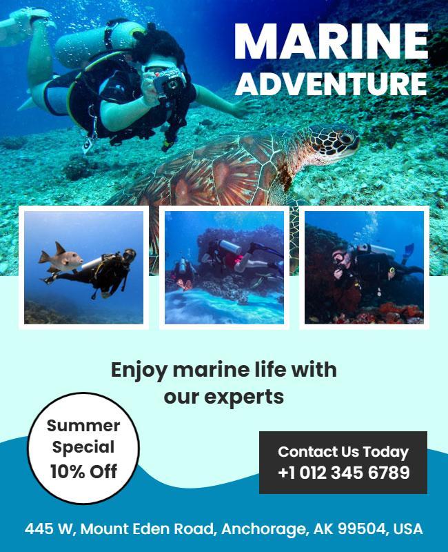 Underwater Marine Adventure Tour Flyer Template