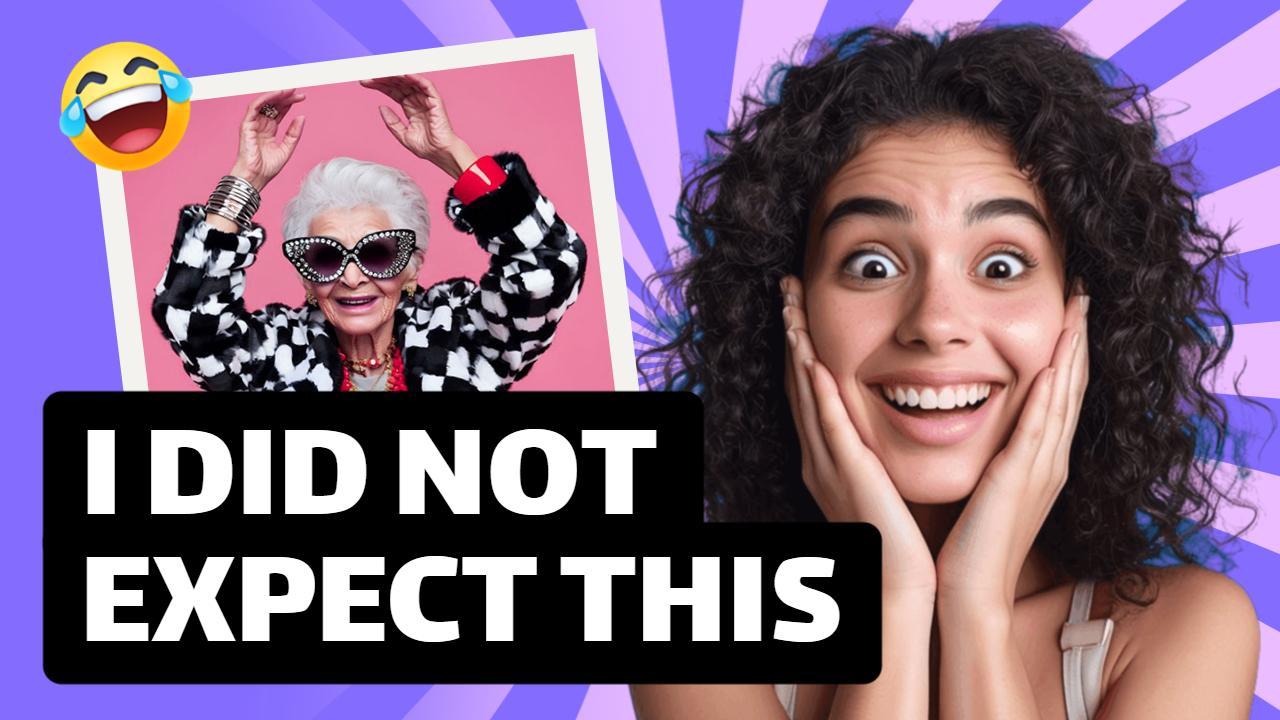 Unexpected Reaction Trendy Surprise YouTube Thumbnail Template