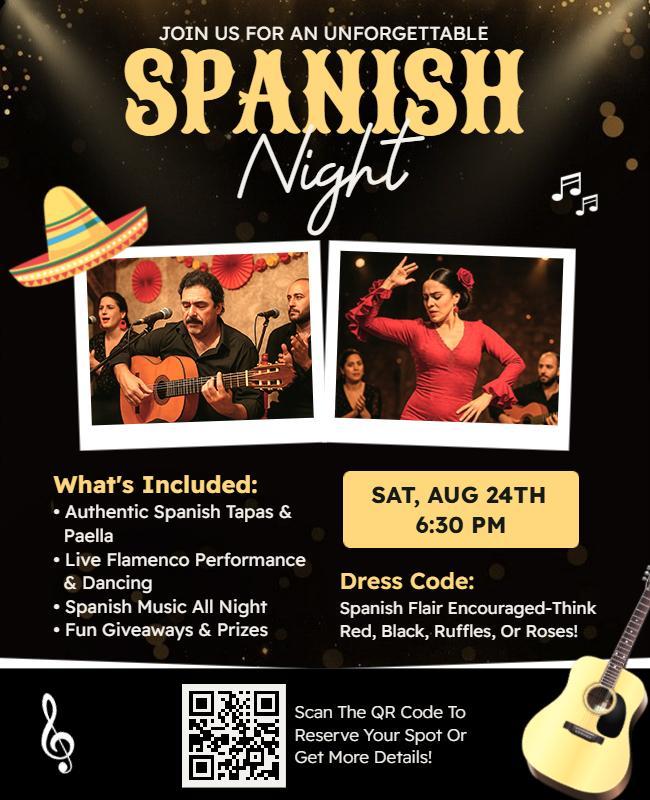 Unforgettable Spanish Night Event Flyer Template