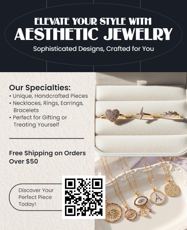 Unique Aesthetic Jewelry Collection Promotion Flyer Template