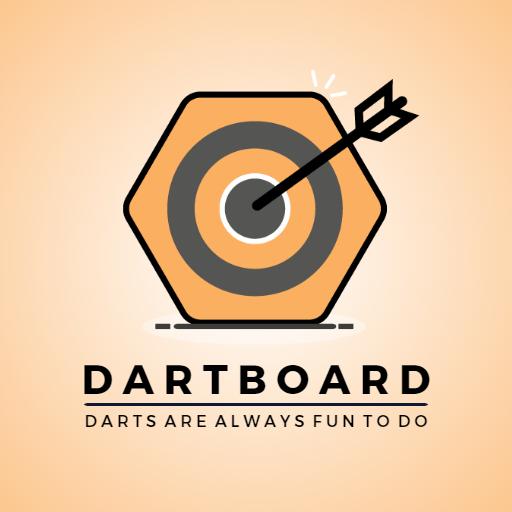 Unique Dartboard Design Celebrating Fun Darts Gameplay Logo Template