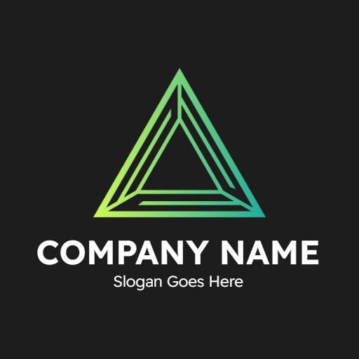 Unique Green and Blue Geometric Shape Represents Company Logo Template