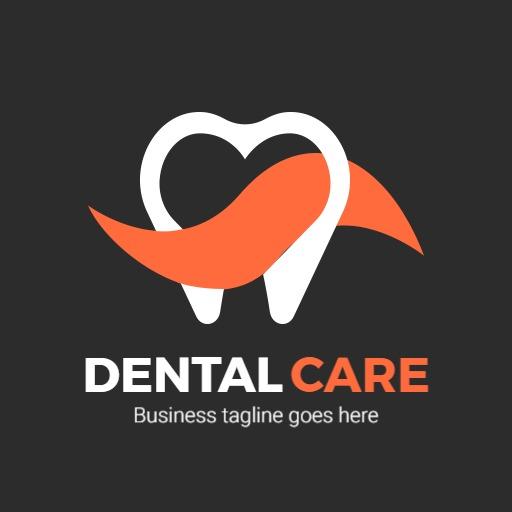 Unique Heart and Tooth Design Emphasizing Dental Care Logo Template