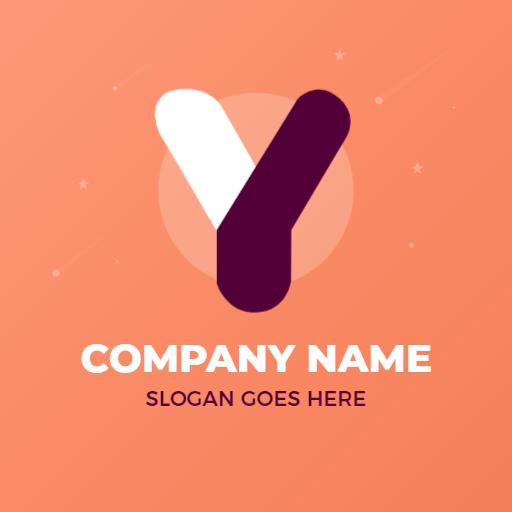 Unique Y Letter Design on Warm Orange Background Logo Template