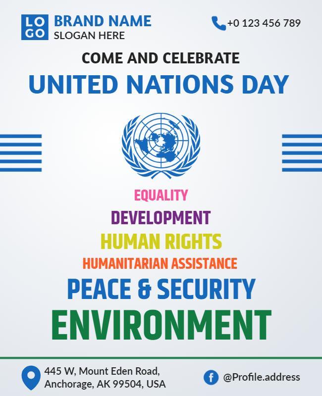 Colorful United Nations Day Celebration Flyer Template