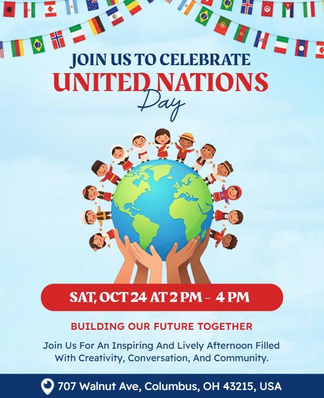 United Nations Day Celebration Event Poster Template