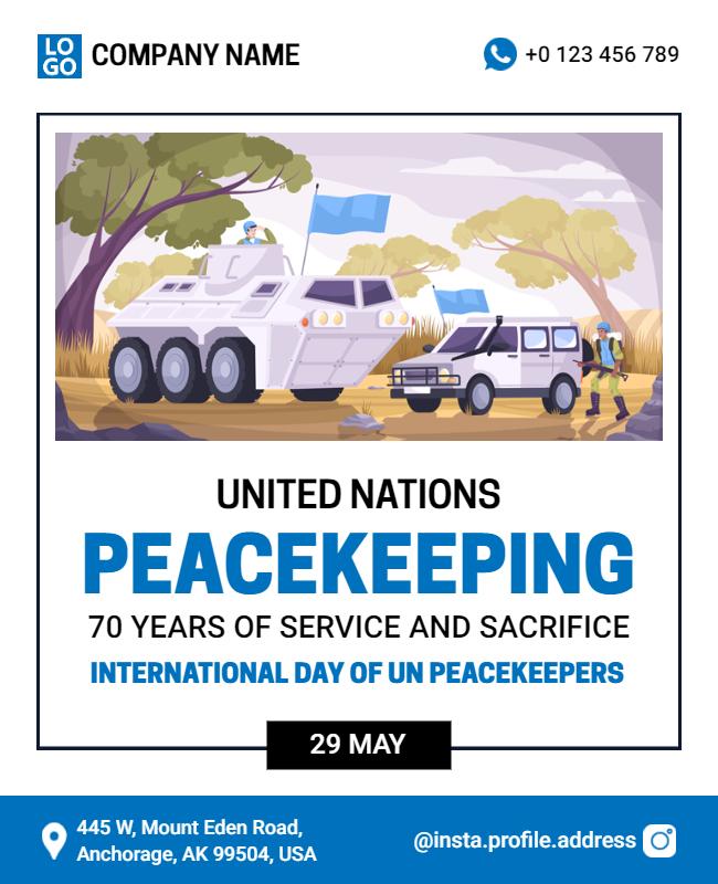 United Nations Peacekeeping Commemoration Flyer Template