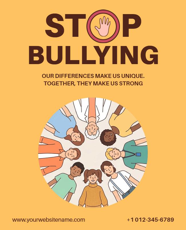 Unity in Diversity Anti-Bullying Poster Template