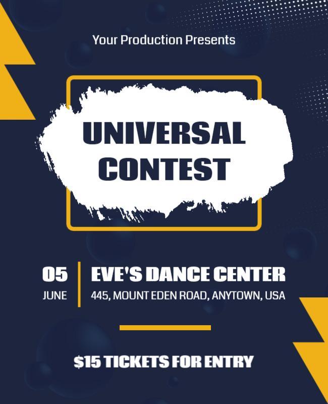 Bold Blue Universal Contest Event Flyer Template