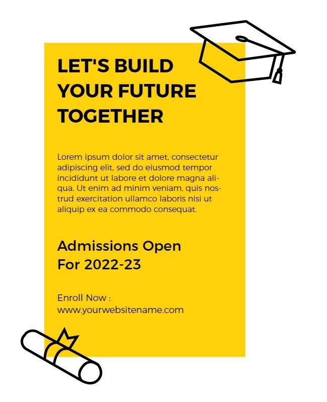 University Admissions Announcement Flyer Template