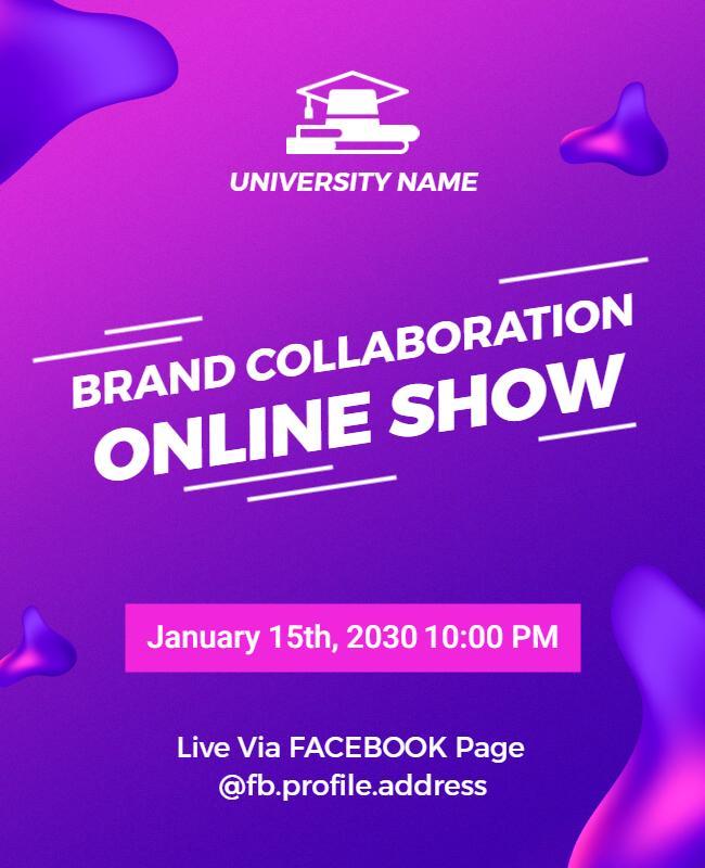 University Brand Collaboration Online Show Flyer Template