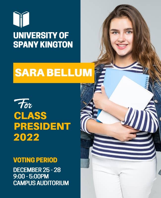 University Class President Election Flyer Template