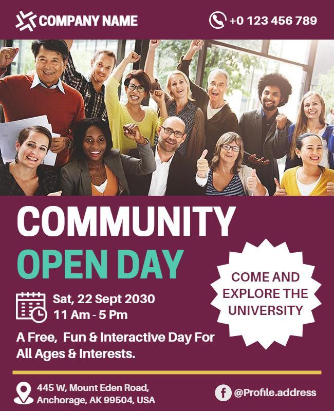 University Community Open Day Flyer Template