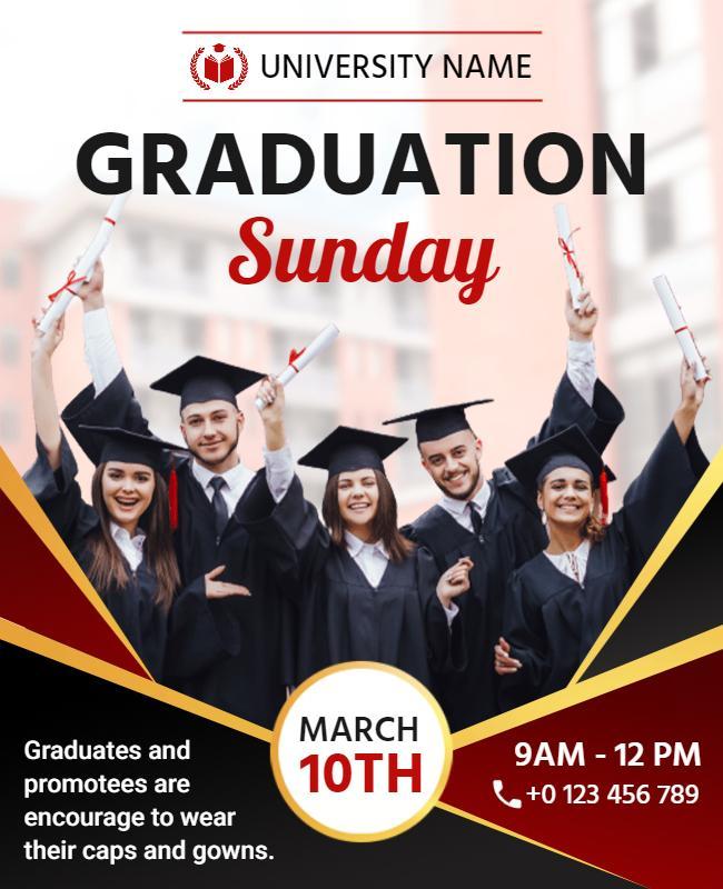 University Graduation Ceremony Announcement Flyer Template