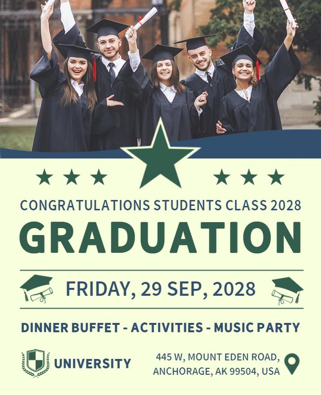 University Graduation Ceremony Celebration Flyer Template