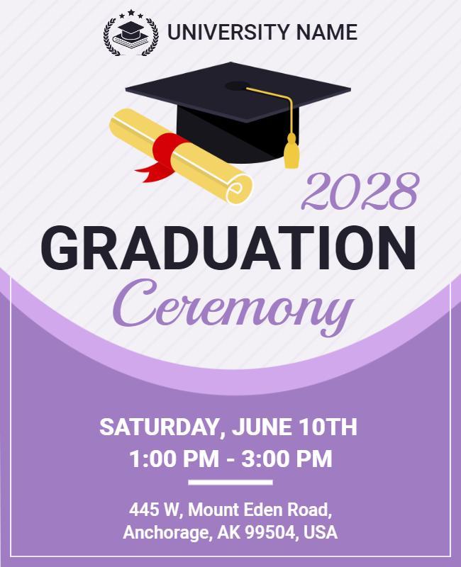 University Graduation Ceremony Event Flyer Template