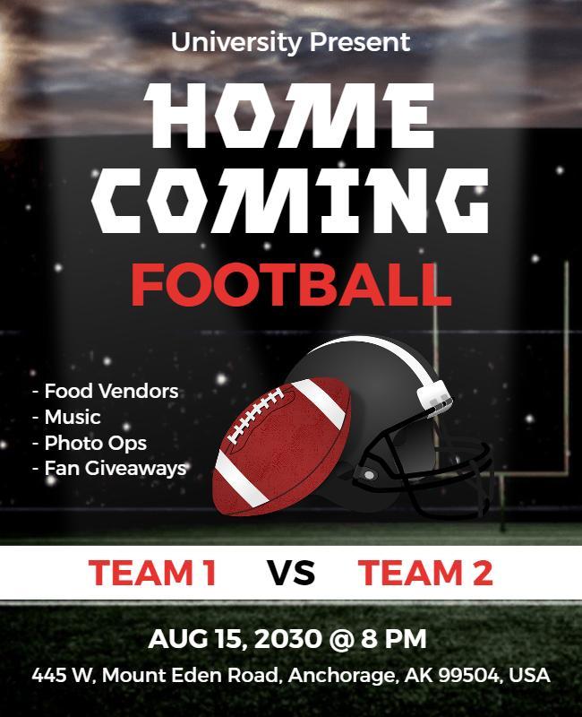 University Homecoming Football Game Flyer Template