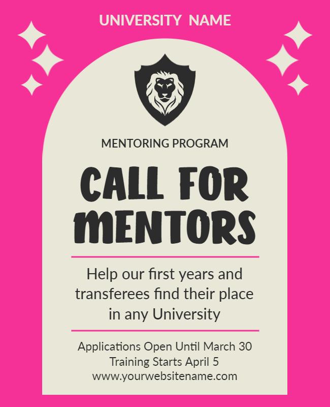 University Mentoring Program Call for Mentors Flyer Template