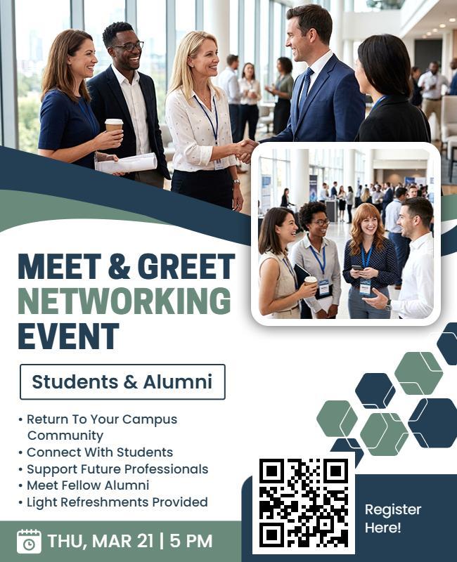 University Networking Meet and Greet Poster Template