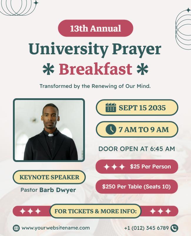 University Prayer Breakfast Event Flyer Template