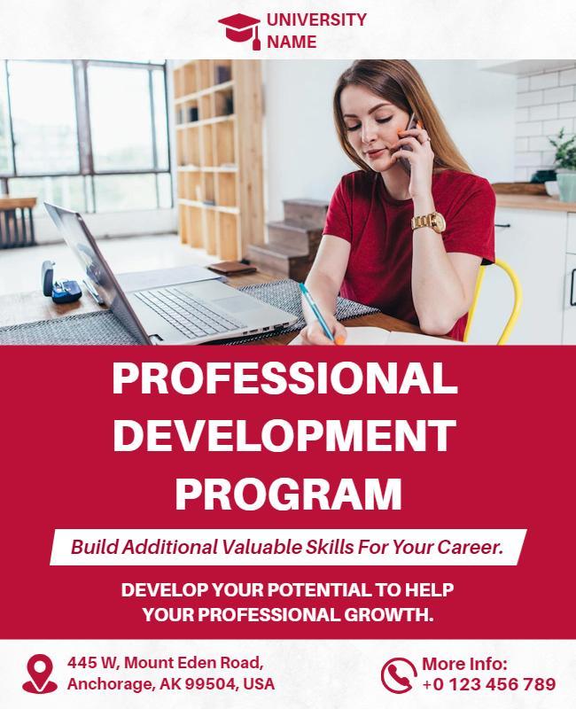 University Professional Development Program Flyer Template