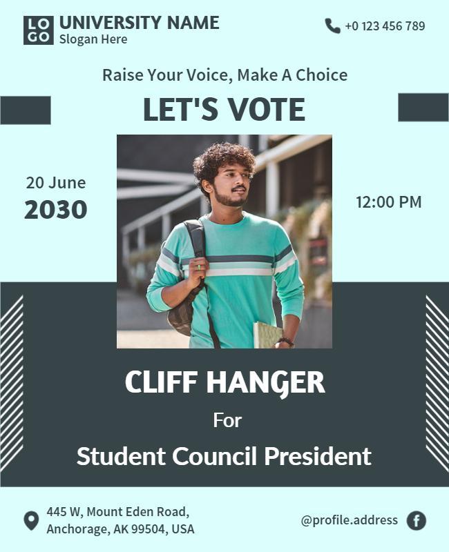 University Student Council Election Voting Flyer Template