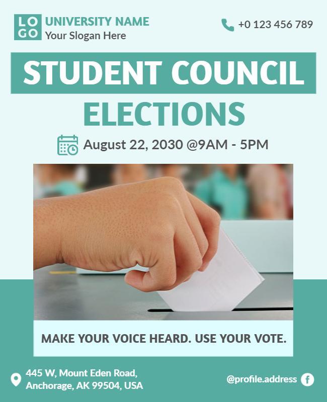 University Student Council Elections Flyer Template