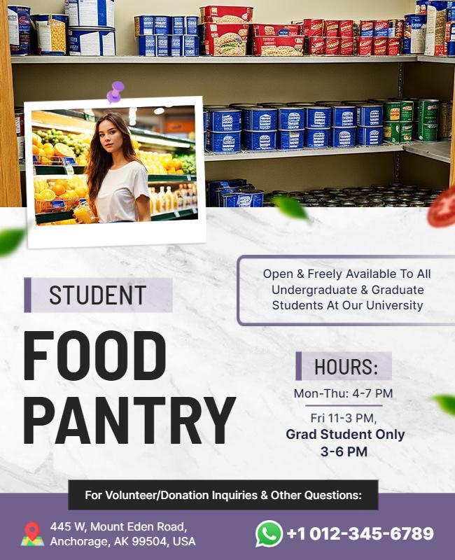 University Student Food Pantry Flyer Template