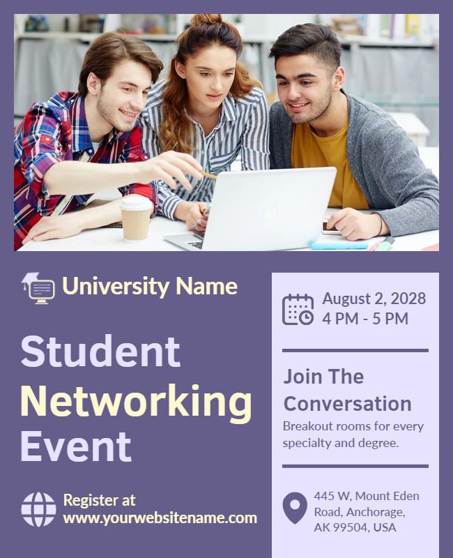 University Student Networking Event Flyer Template