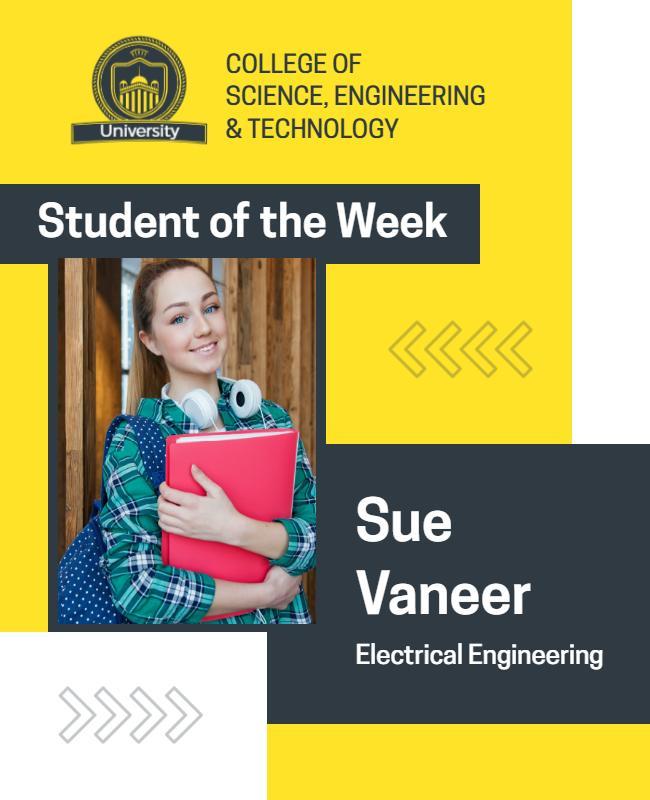 University Student Of the Week Recognition Flyer Template