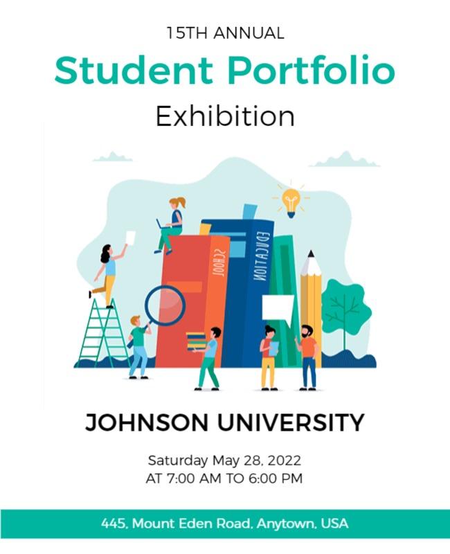 University Student Portfolio Exhibition Flyer Template