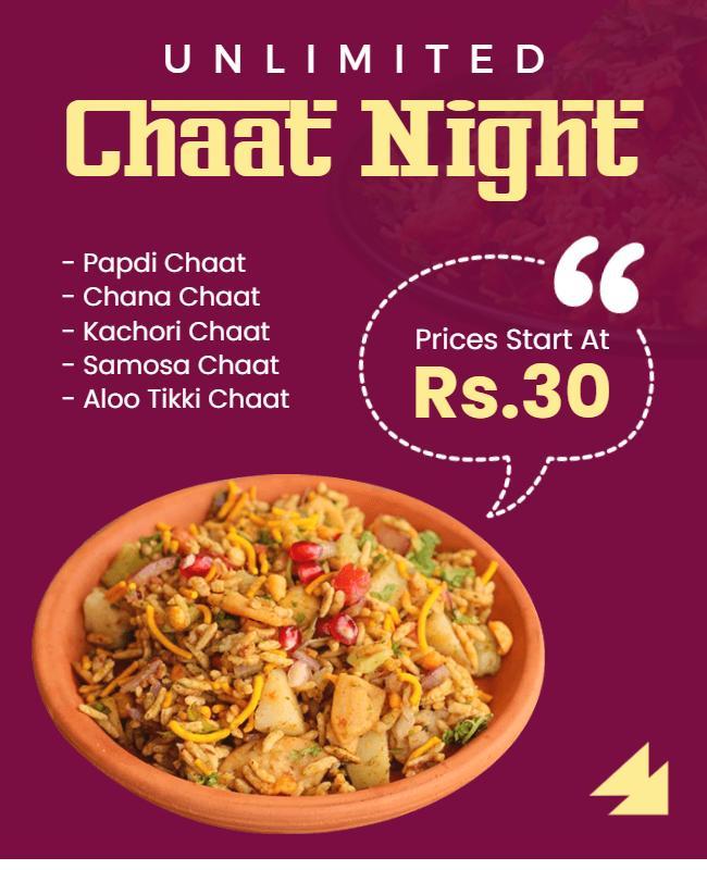 Unlimited Chaat Night Promotional Flyer Template