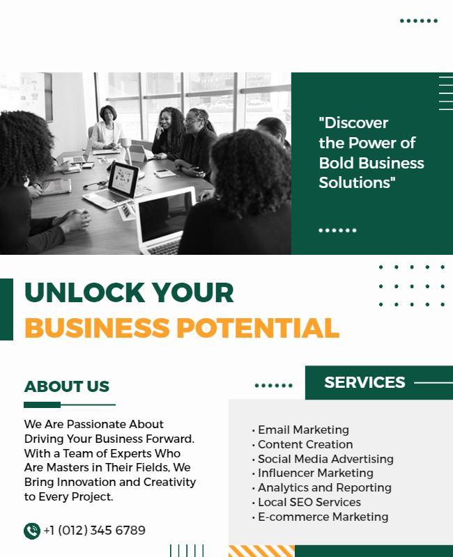 Unlock Your Business Potential Services Flyer Template