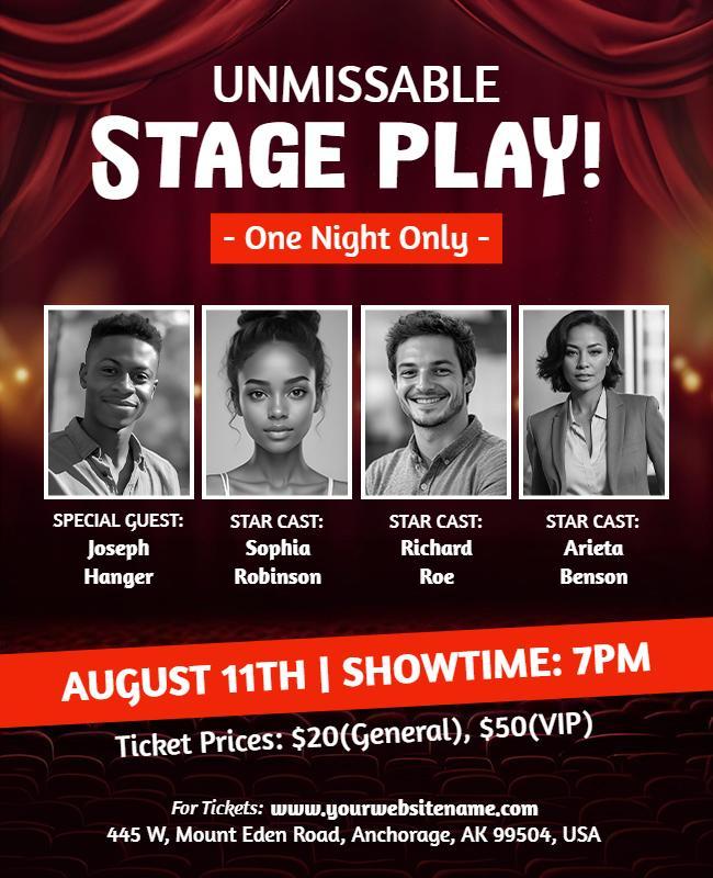 Unmissable Stage Play Event Flyer Template