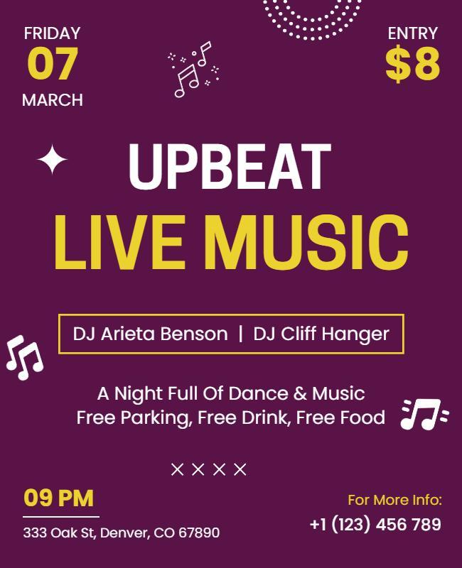 Upbeat Live Music Event Flyer Template