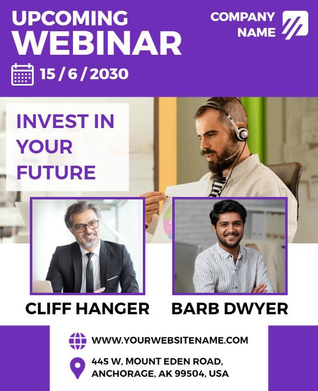 Upcoming Business Webinar Event Flyer Template