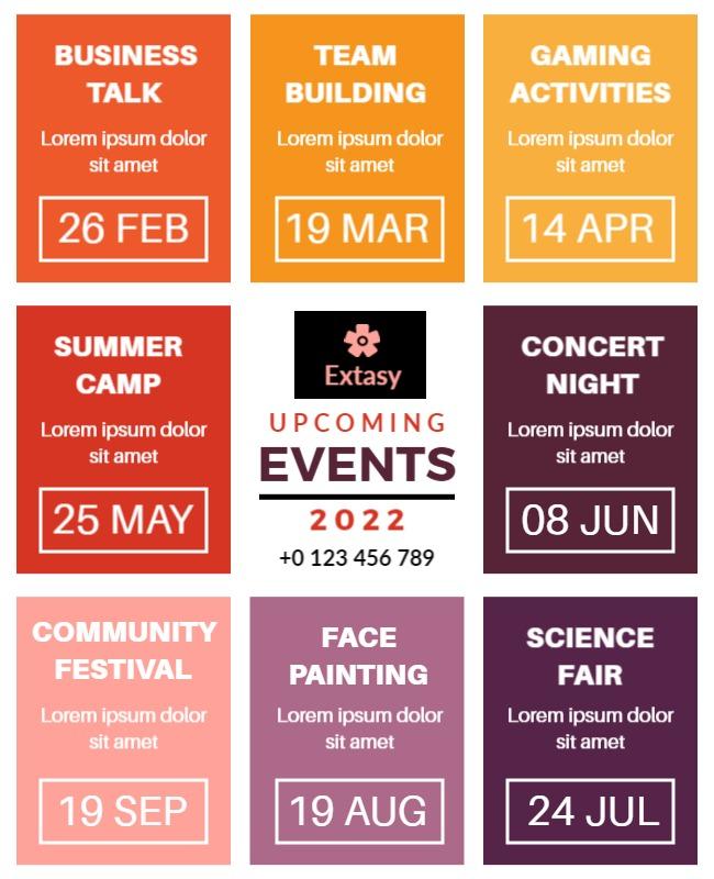 Upcoming Community Events Announcement Flyer Template