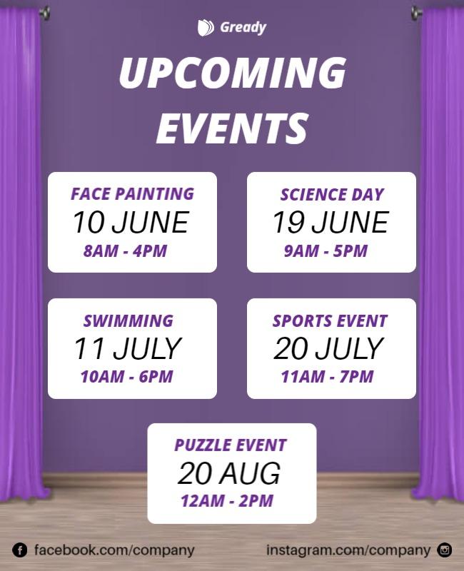 Upcoming Community Events Schedule Flyer Template