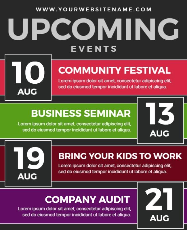 Upcoming Community Festival Events Flyer Template