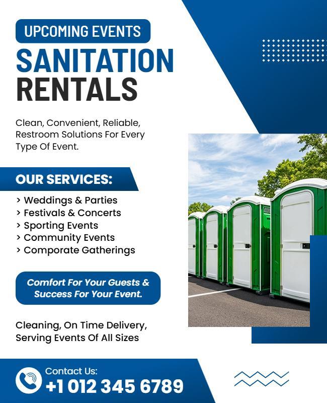 Upcoming Event Sanitation Rentals Service Flyer Template