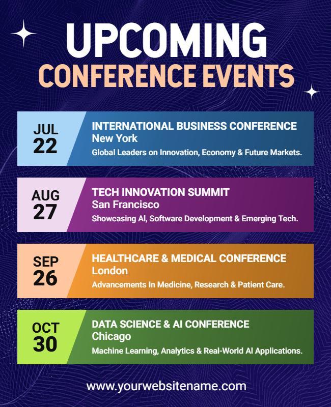 Upcoming International Conference Events Poster Template