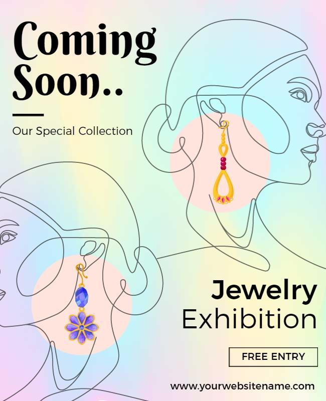 Upcoming Jewelry Exhibition Free Entry Flyer Template