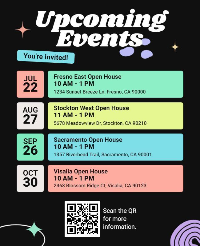 Upcoming Local Events Schedule Flyer Template