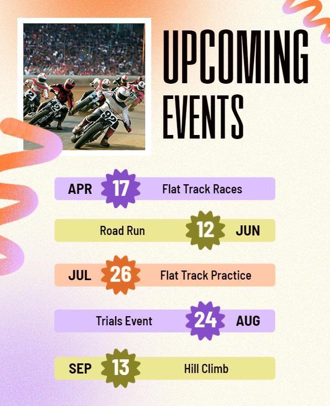 Upcoming Motorcycle Events Promotion Flyer Template